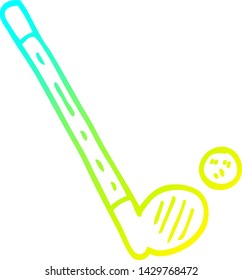 cold gradient line drawing of a cartoon golf club