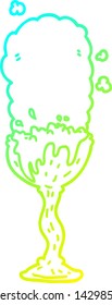cold gradient line drawing of a cartoon potion goblet