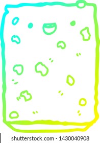 cold gradient line drawing of a cartoon biscuit