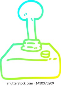 dibujo de línea de degradado frío de un joystick de dibujos animados