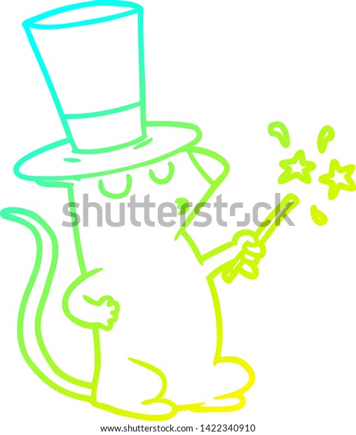 Cold Gradient Line Drawing Cartoon Mouse Stock Vector Royalty Free 1422340910