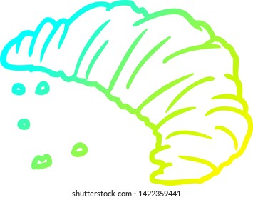 cold gradient line drawing of a croissant