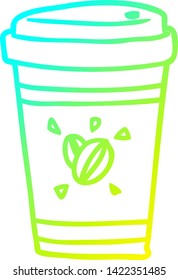 dibujo de línea de gradiente frío de una taza de café de consumo