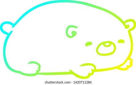 cold gradient line drawing of a cute polar bear