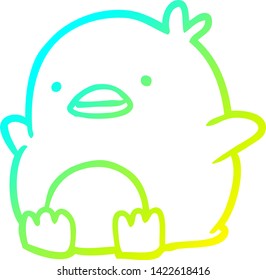 cold gradient line drawing of a cute penguin