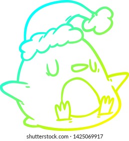 cold gradient line drawing of a cute penguin