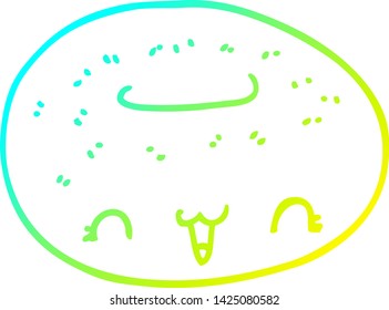 dibujo de línea de gradiente frío de un lindo burro de dibujos animados