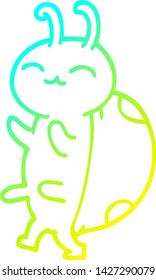 dibujo de una linea de gradiente fría de una tira de dibujos animados linda