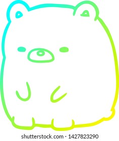 dibujo de línea de degradado frío de un oso triste lindo