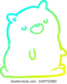 cold gradient line drawing of a cute bear