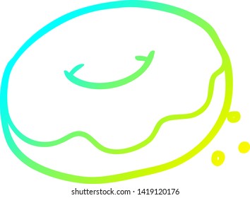 cold gradient line drawing of a donut with sprinkles