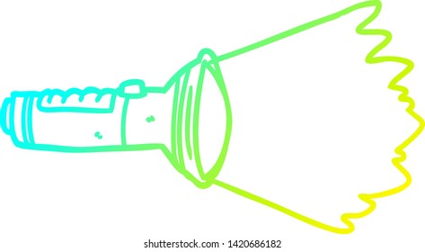 dibujo de línea de gradiente frío de una antorcha eléctrica brillante