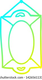 plano de línea de degradado frío de un espejo retrovisor antiguo enmarcado