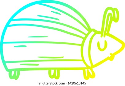 cold gradient line drawing of a funny cartoon bug