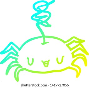 cold gradient line drawing of a halloween spider