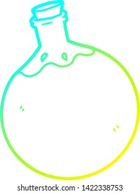 dibujo de línea de degradado frío de una viñeta de poción de halloween