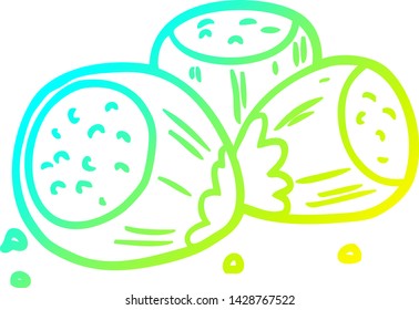 cold gradient line drawing of a hazelnuts