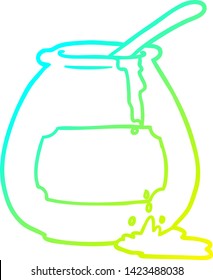 cold gradient line drawing of a honey pot