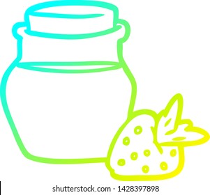 cold gradient line drawing of a jar of strawberry jam