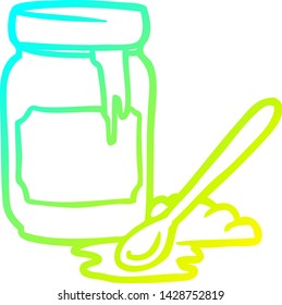 dibujo de línea de gradiente frío de un frasco de miel