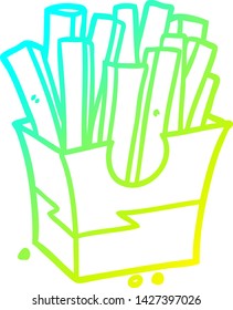 cold gradient line drawing of a junk food fries