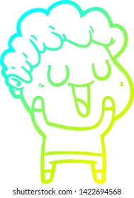 dibujo en línea de gradiente frío de un caricaturista