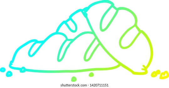 cold gradient line drawing of a loaves of freshly baked bread