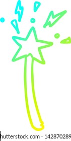 cold gradient line drawing of a magic star wand