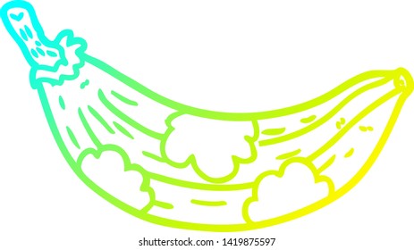 cold gradient line drawing of a old banana going brown