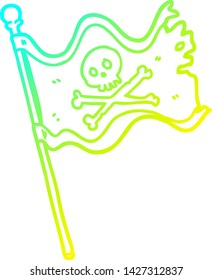 cold gradient line drawing of a pirate flag