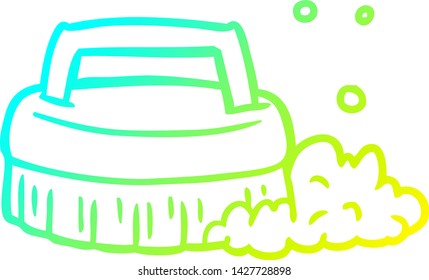 cold gradient line drawing of a scrubbing brush