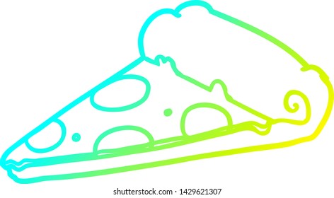 cold gradient line drawing of a slice of pizza