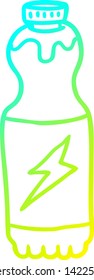 cold gradient line drawing of a soda bottle