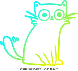 dibujo de línea de degradado frío de un gato de inicio