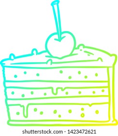cold gradient line drawing of a tasty chocolate cake