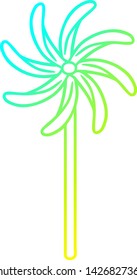 cold gradient line drawing of a toy windmill 
