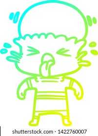cold gradient line drawing of a weird cartoon alien