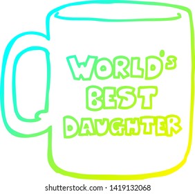 dibujo de línea de degradado frío de un mejor paro hija del mundo