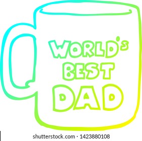 cold gradient line drawing of a worlds best dad mug