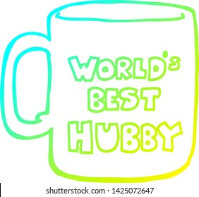 cold gradient line drawing of a worlds best hubby mug