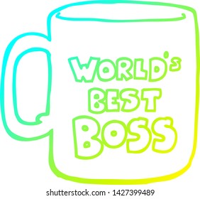 cold gradient line drawing of a worlds best boss mug