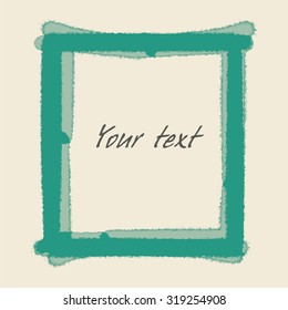  Cold green hand drawn water color bold border