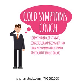 Cold, grippe, flu or seasonal influenza common symptom infographic. Vector illustration.