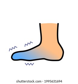 Illustration zum kalten Blutkreislauf (Empfindlichkeit gegenüber Kälte, kalten Zehen)