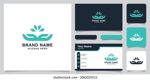 Cold Hand Logo, Hand Logo, Snow Logo With Business Card. Suitable For Your Company.