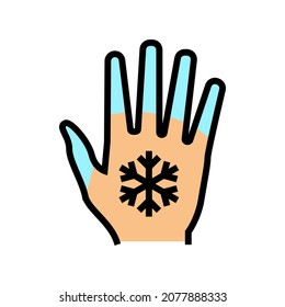 Cold Hands And Feet Color Icon Vector. Cold Hands And Feet Sign. Isolated Symbol Illustration