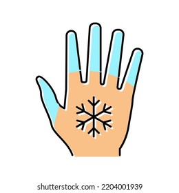 Cold Hands And Feet Color Icon Vector. Cold Hands And Feet Sign. Isolated Symbol Illustration