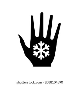 Cold Hands And Feet Glyph Icon Vector. Cold Hands And Feet Sign. Isolated Contour Symbol Black Illustration