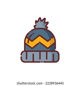 Lineares Cold Hat-Symbol - Vektorgrafik-Design der Herbstsaison