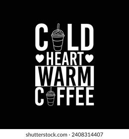 Cold heart warm coffee coffee, drink, brown, fresh, morning, natural, vector, coffee - drink, black, dark

